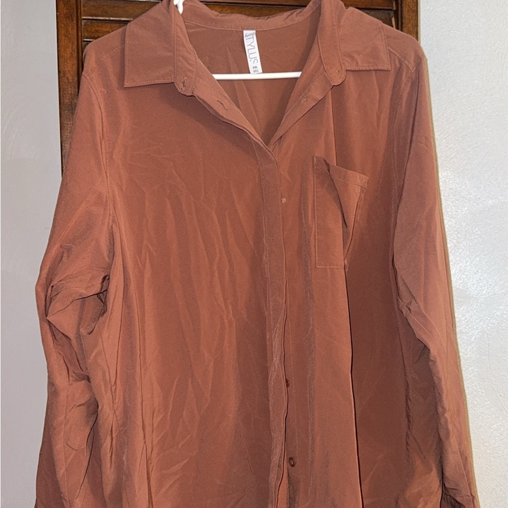 Brown Button-Up Shirt